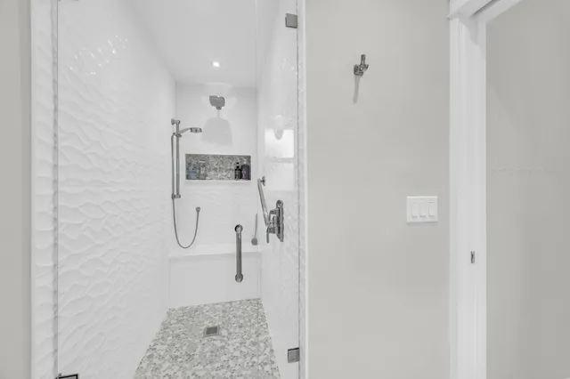 a bathroom with a shower
