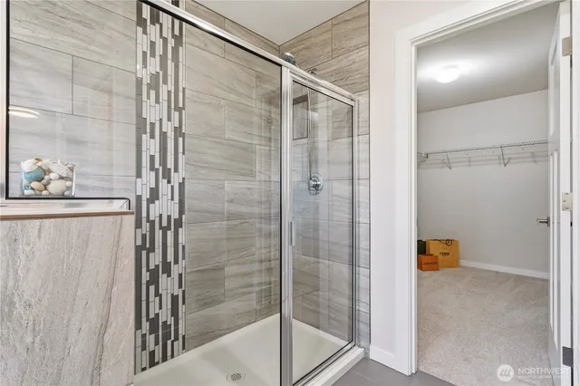 a bathroom with a shower
