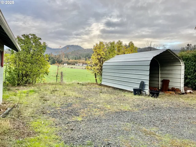a view of a backyard