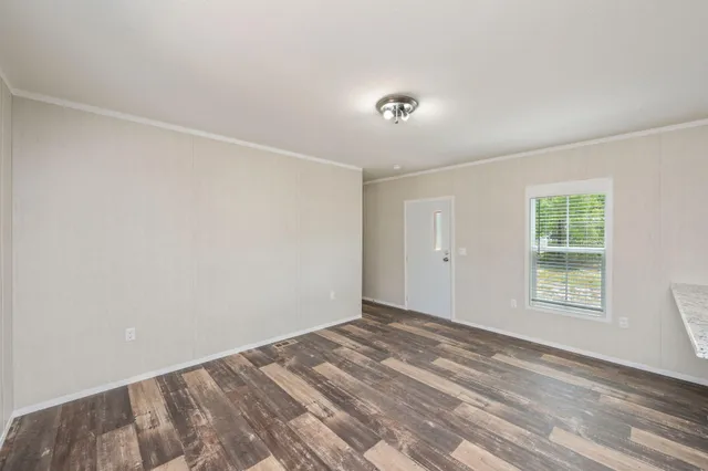 an empty room with windows