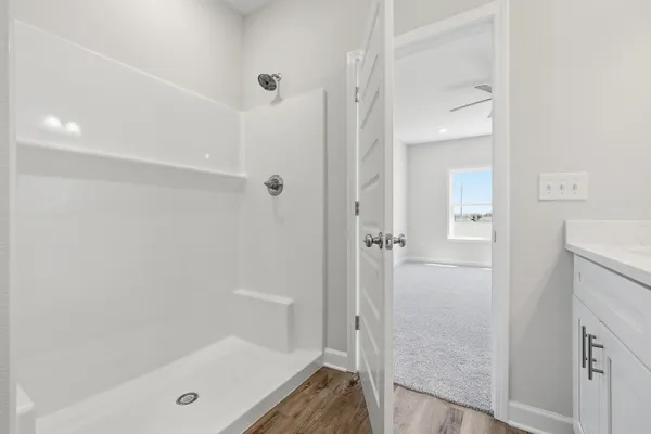 a bathroom with a tub