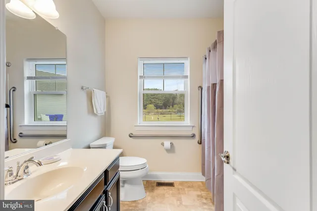 a bathroom with a sink toilet and vanity