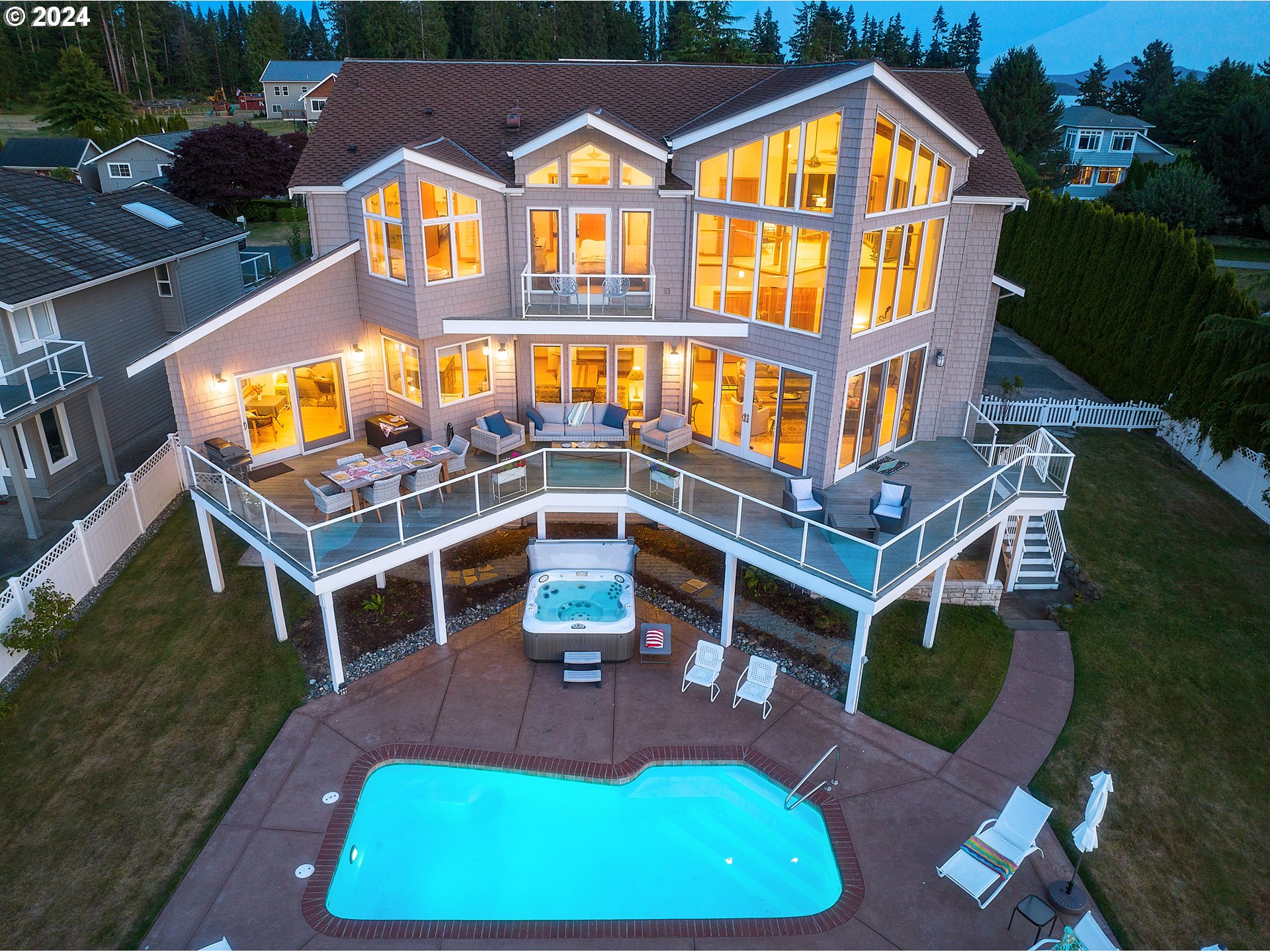 4844 G Loop Bow, WA 98232 - Photo 2 of 40 an aerial view of a house with swimming pool