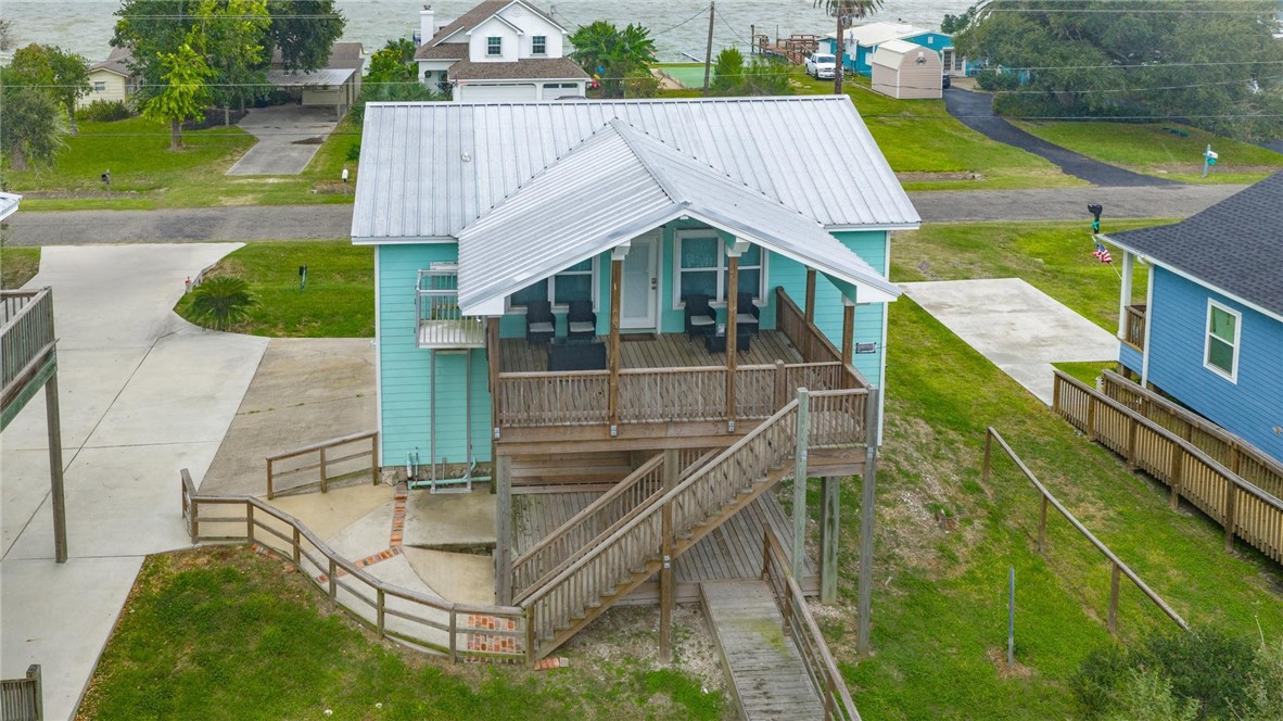 370-374 Copano Ridge Road Rockport, TX 78382 - Photo 38 of 40 an aerial view of a house with a garden and stairs