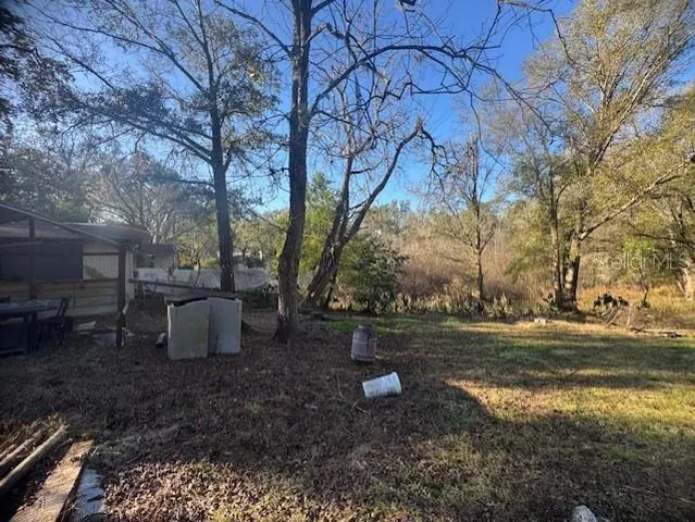 a backyard of a house with lots of green space