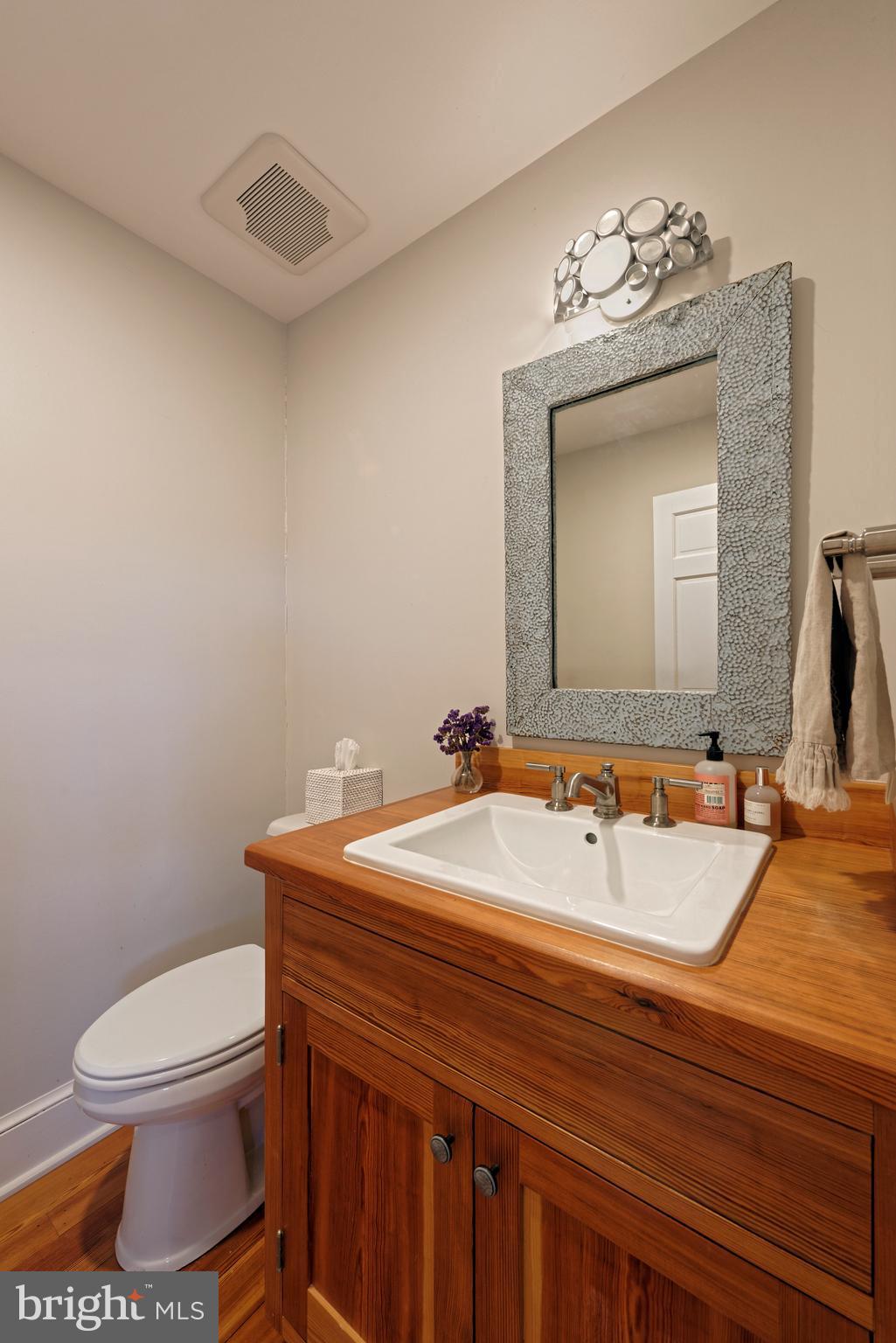 154 Clay Hill Road Boyce, VA 22620 - Photo 14 of 49 a bathroom with a toilet sink and mirror