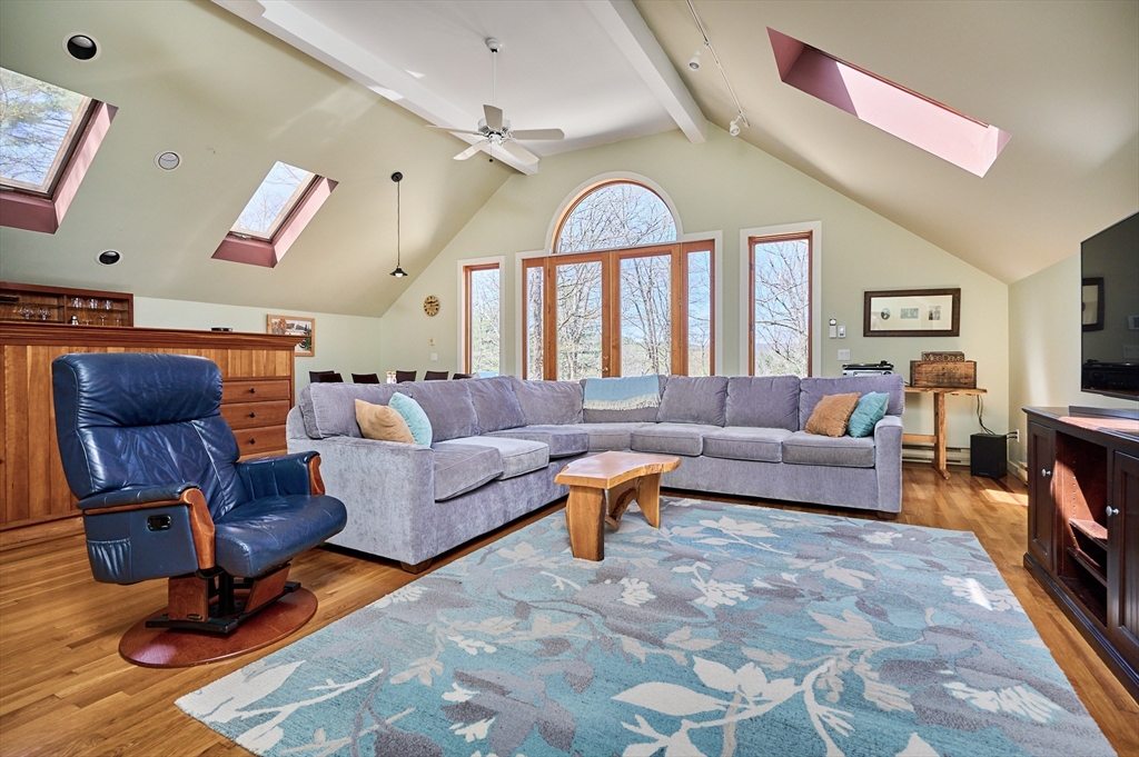 11 Shutesbury Road Leverett, MA 01054 - Photo 4 of 40 a living room with furniture and a flat screen tv