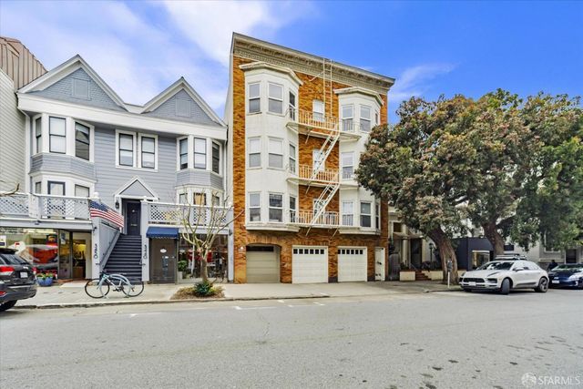 front view of a building with a street