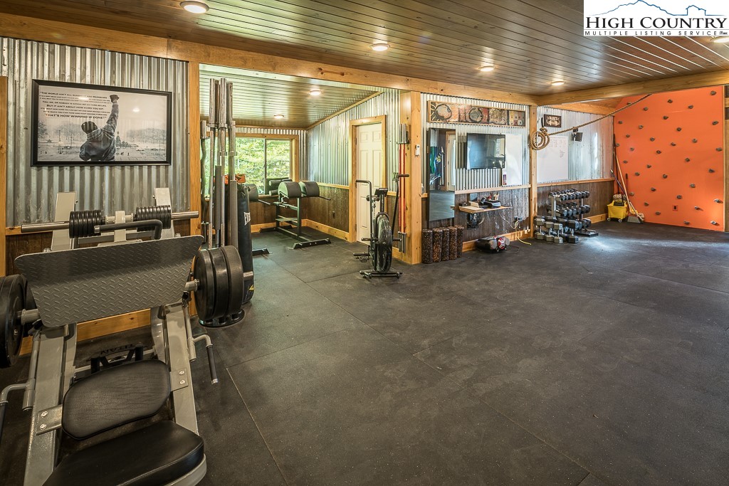 356 Upper Reach Drive Vilas, NC 28692 - Photo 46 of 49 a view of a room with gym equipment