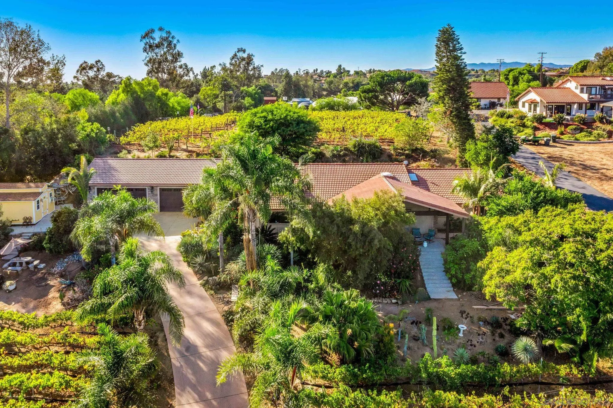 2302 Casitas Del Sol Fallbrook, CA 92028 - Photo 44 of 46 an aerial view of residential houses with outdoor space and trees all around