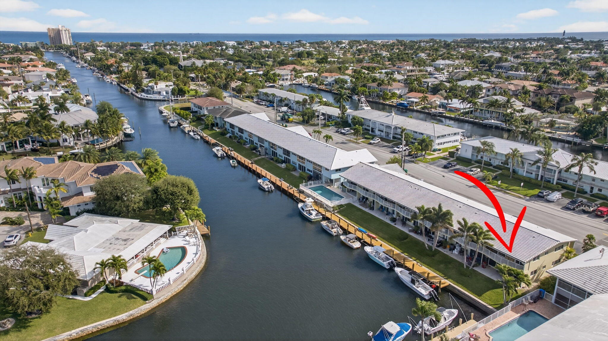 2311 Northeast 36th Street, Unit 2A Lighthouse Point, FL 33064 - Photo 34 of 35 38-web-or-mls-2311 Drone--13