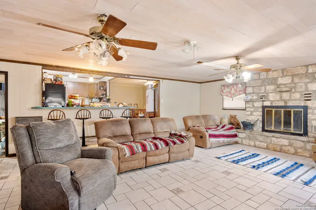 a living room with furniture