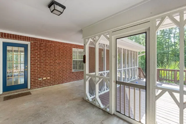 a view of a room with stairs