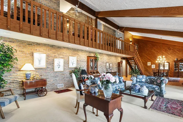 a building outdoor space with patio furniture