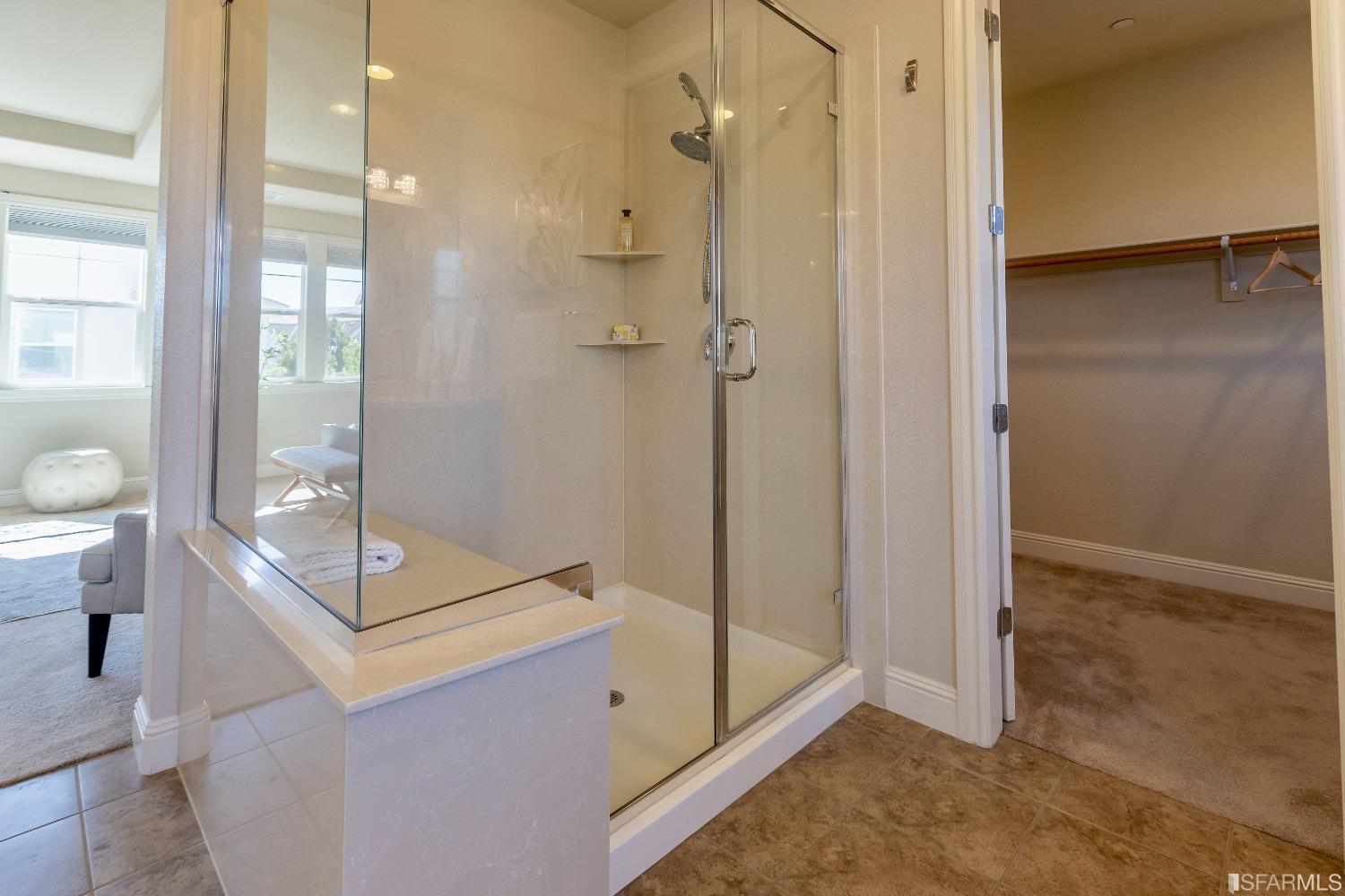 4456 Sunset View Drive Dublin, CA 94568 - Photo 26 of 40 a bathroom with a shower and mirror