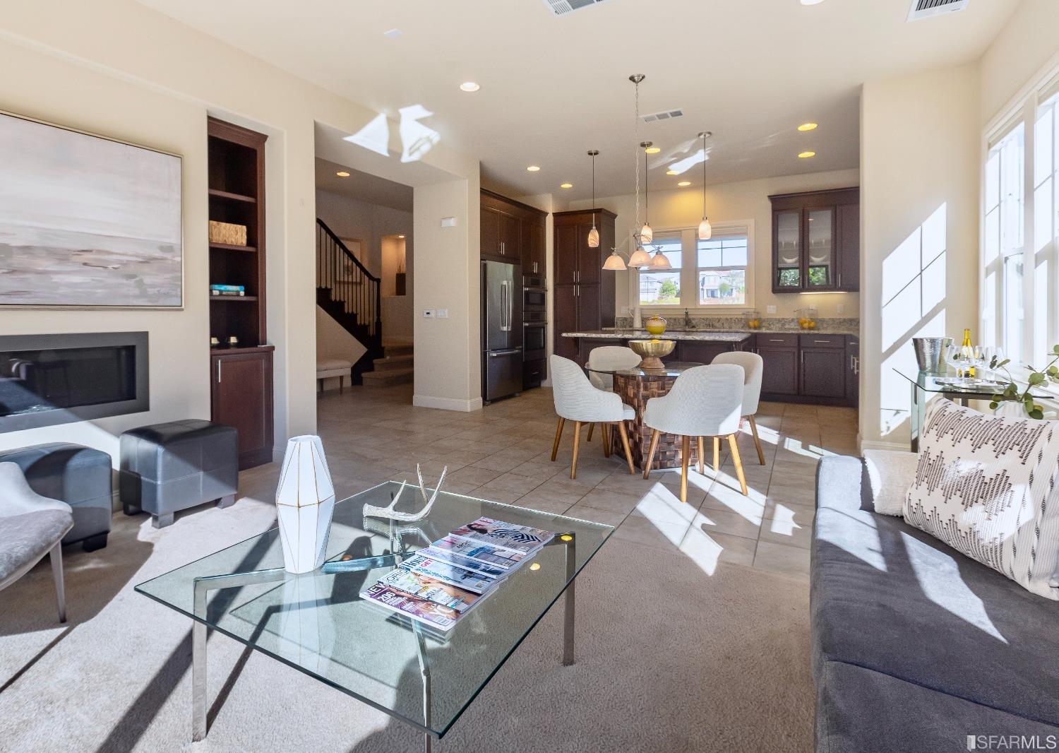 4456 Sunset View Drive Dublin, CA 94568 - Photo 7 of 40 a living room with furniture and a fireplace