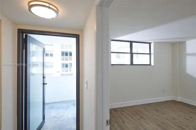 an empty room with window