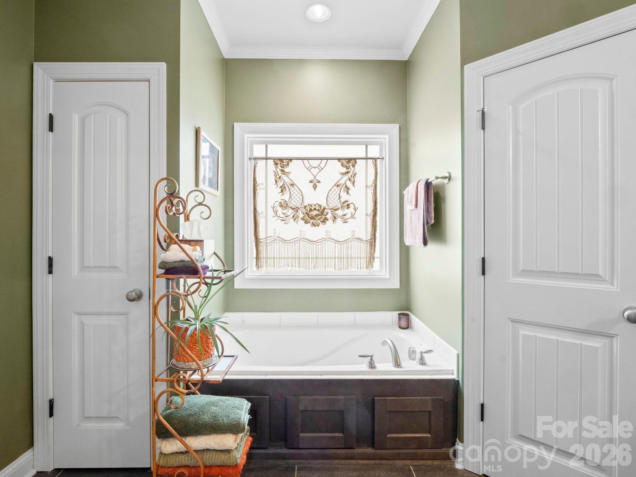 614 Downing Way Landrum, SC 29356 - Photo 25 of 46 a bathroom with a tub and a window