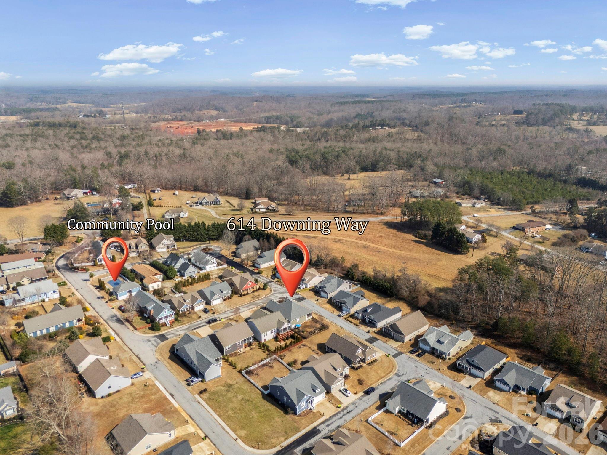 614 Downing Way Landrum, SC 29356 - Photo 42 of 46 an aerial view of a city