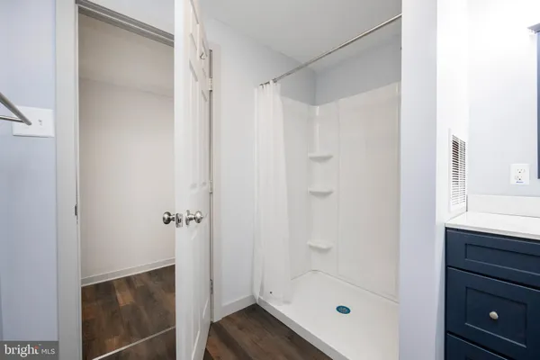 a bathroom with a shower