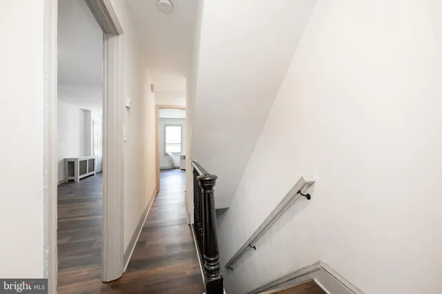 a view of hallway with stairs