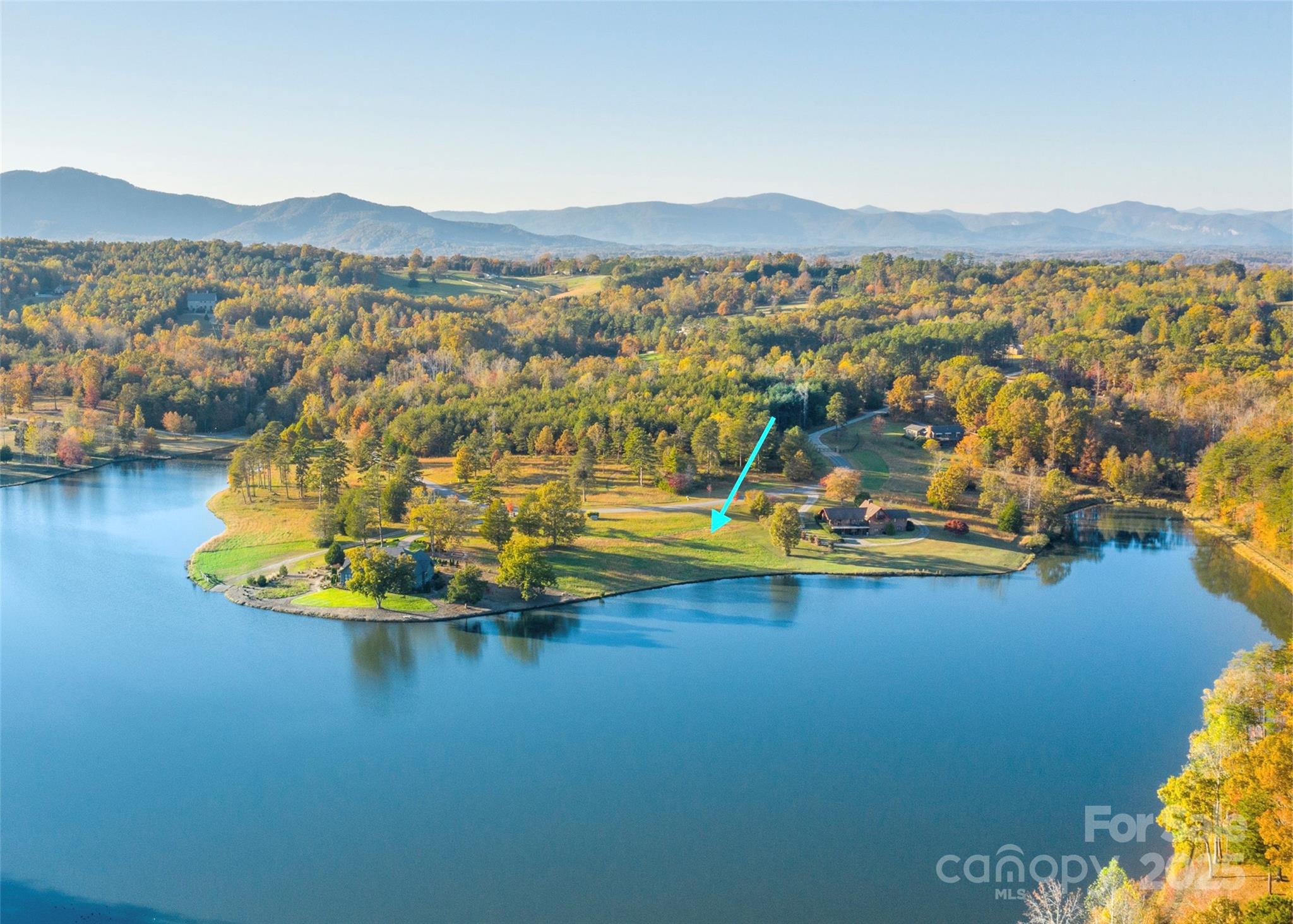 a view of a lake with a mountain