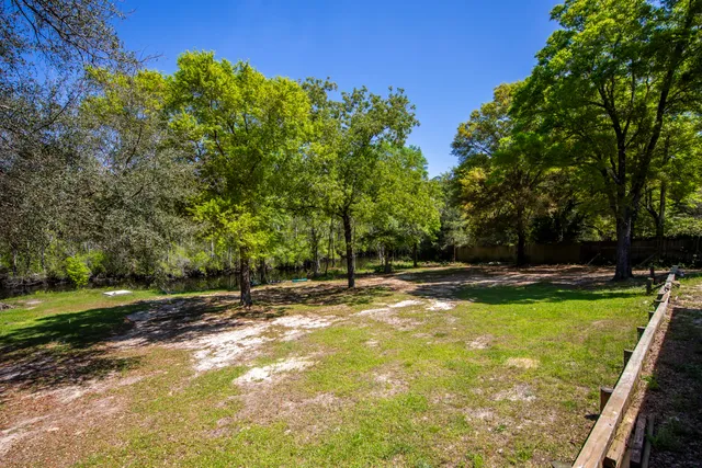 a backyard of a house with lots of green space
