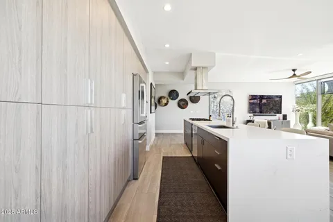 a building outdoor space with patio furniture