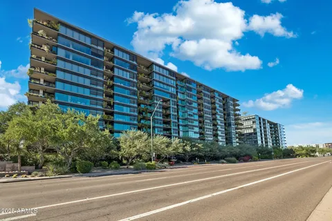 a view of a building and a street