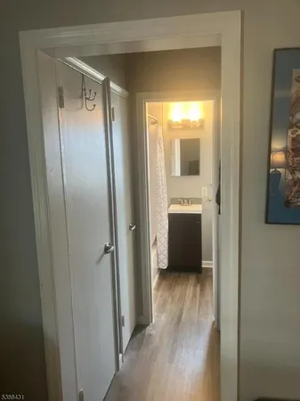 a bathroom with a shower and a sink