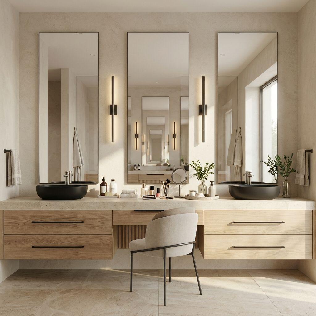 3099 Banyan Road, Unit 2 Boca Raton, FL 33432 - Photo 2 of 11 a bathroom with double vanity sink and a mirror