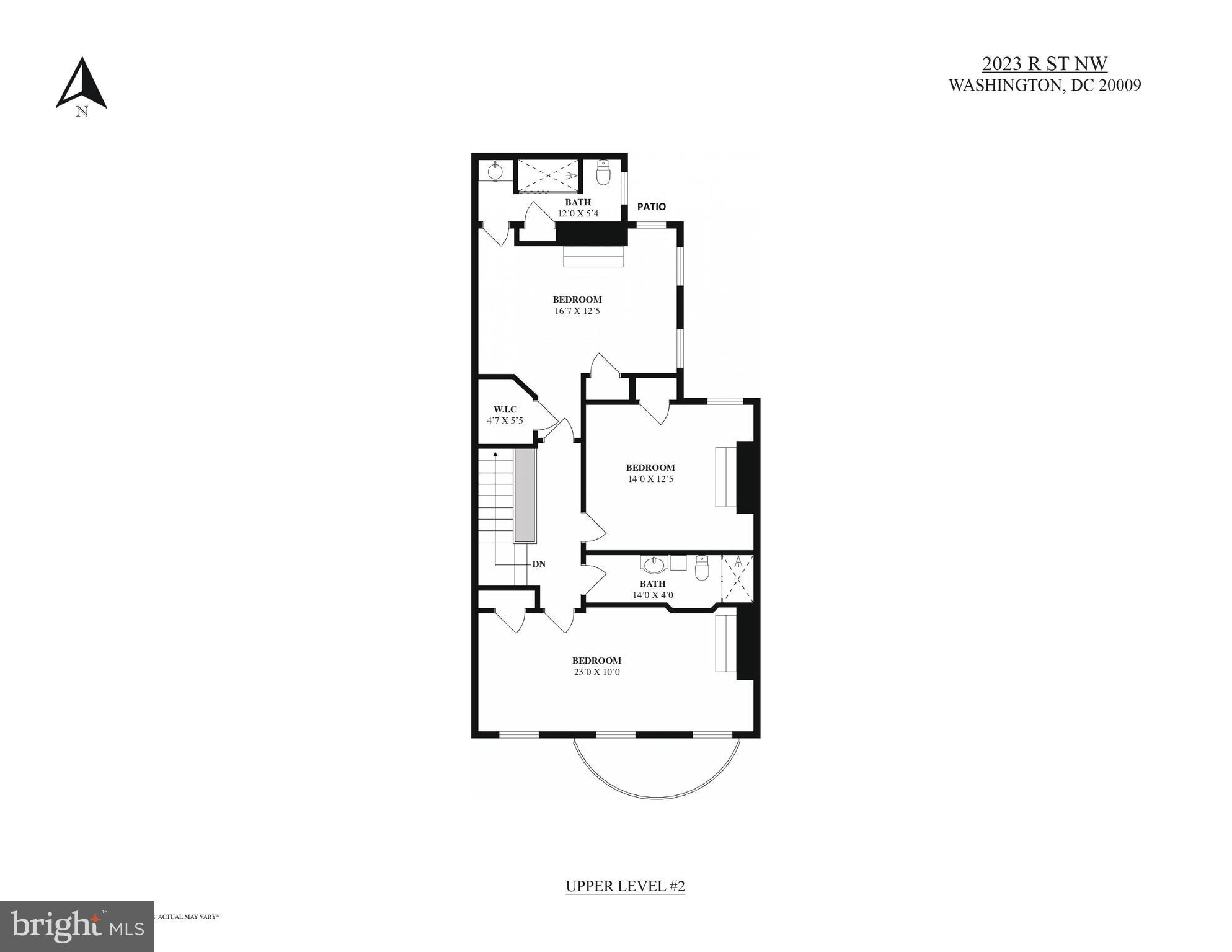 2023 R Street Northwest Washington, DC 20009 - Photo 6 of 7 Upper Level #2 Floor Plan