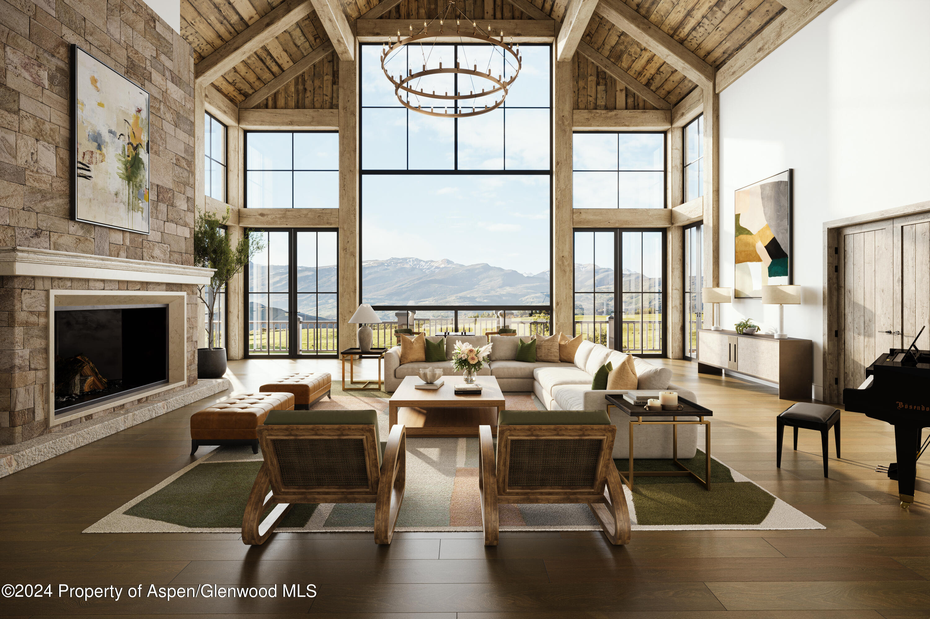 1200 Kessler Drive Aspen, CO 81612 - Photo 52 of 58 a living room with furniture and floor to ceiling windows