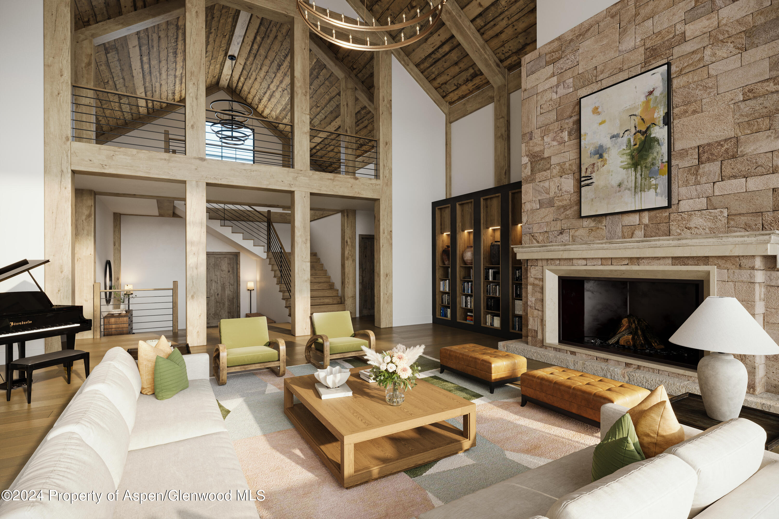 1200 Kessler Drive Aspen, CO 81612 - Photo 53 of 58 a living room with furniture and a fireplace