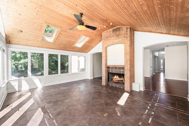 an empty room with a window