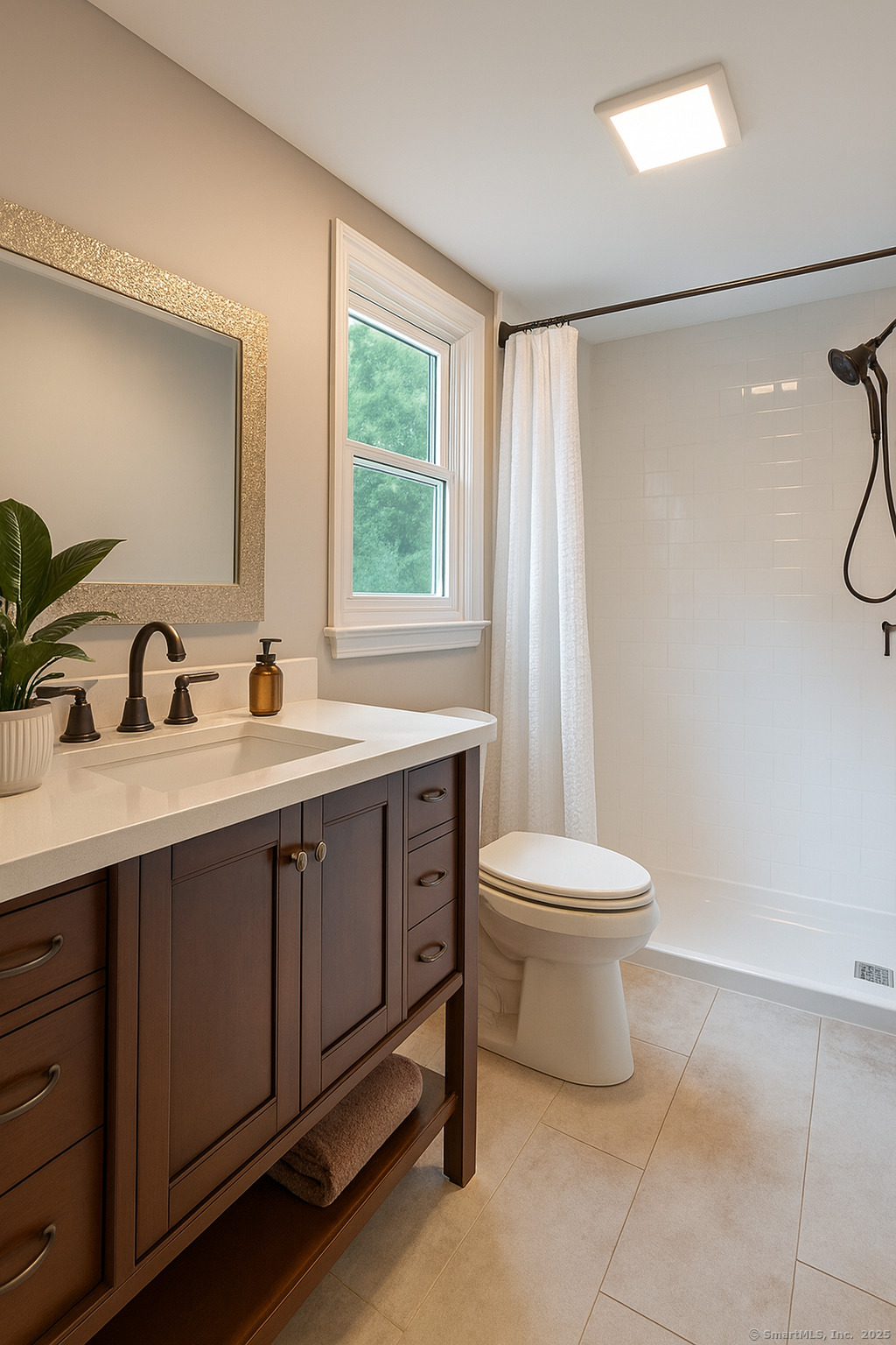 11 Pond Circle Road Westbrook, CT 06498 - Photo 16 of 22 a bathroom with a double vanity sink toilet and a mirror