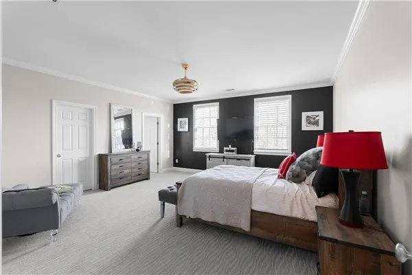 an aerial view of houses with outdoor space