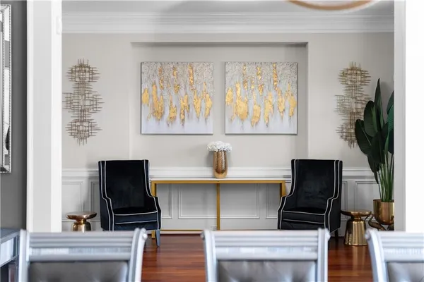 a kitchen with a stove and a microwave