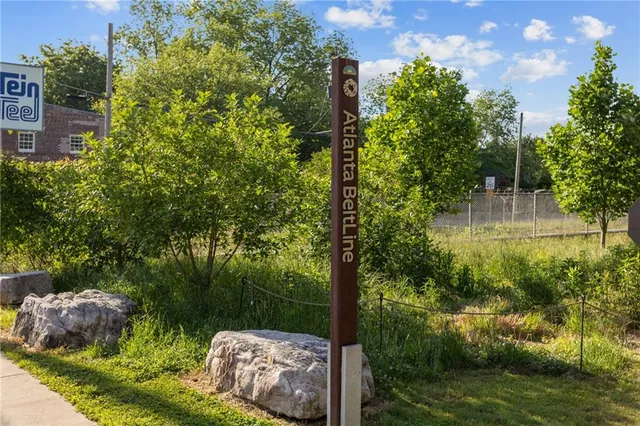 a view of a garden with a lake