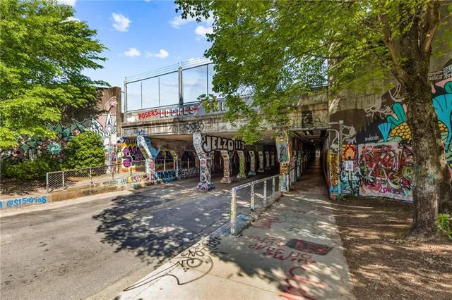 a view of street with shops