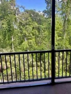 a view of balcony with mountain view