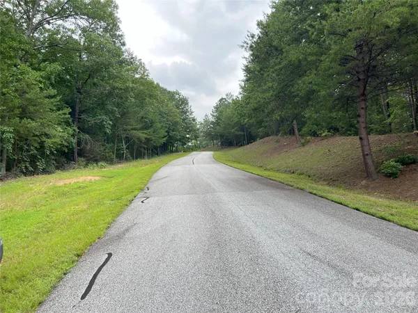 a view of a road with a yard