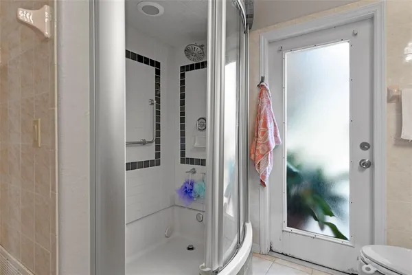 a bathroom with a shower