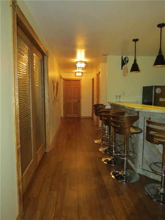 127 Alderson Road Saxonburg, PA 16056 - Photo 18 of 25 Another view of the lower level with the bar to the right and pocket doors leading to the family room on the left.