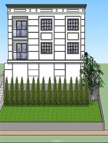 a view of a building from a yard