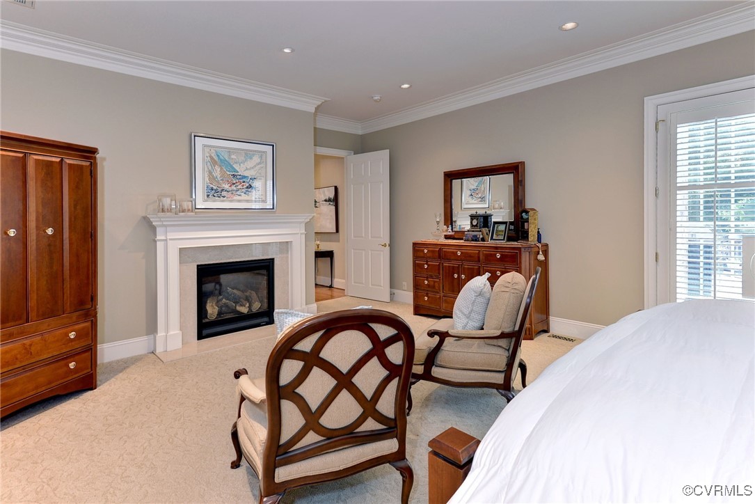 1220 Two Rivers Point Williamsburg, VA 23185 - Photo 24 of 50 a bedroom with furniture and a fireplace
