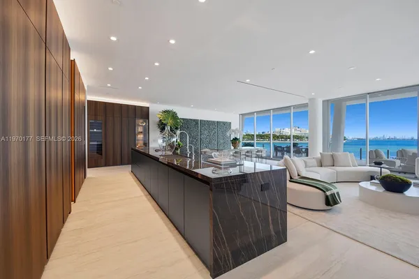 a kitchen with kitchen island granite countertop lots of counter top space