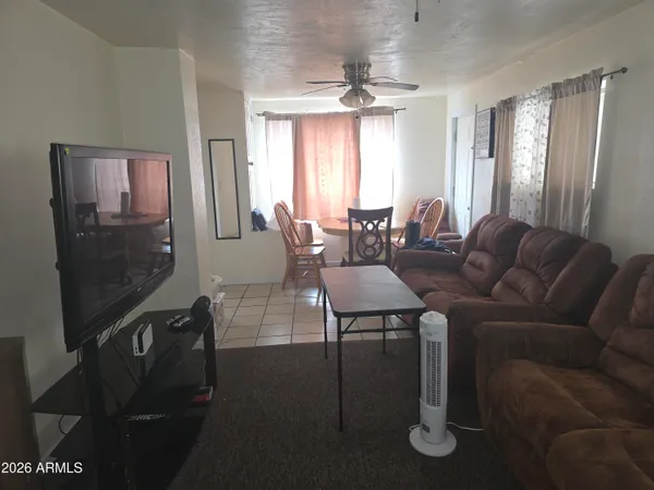 a living room with furniture