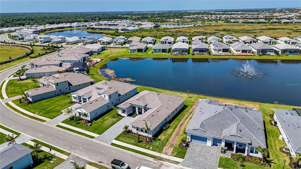 8218 Nevis Run Lakewood Ranch, FL 34202 - Photo 42 of 48 an aerial view of residential houses with outdoor space