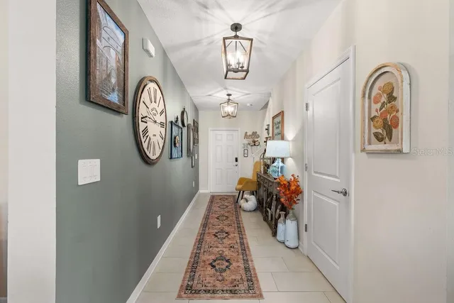 a view of a hallway with elevator